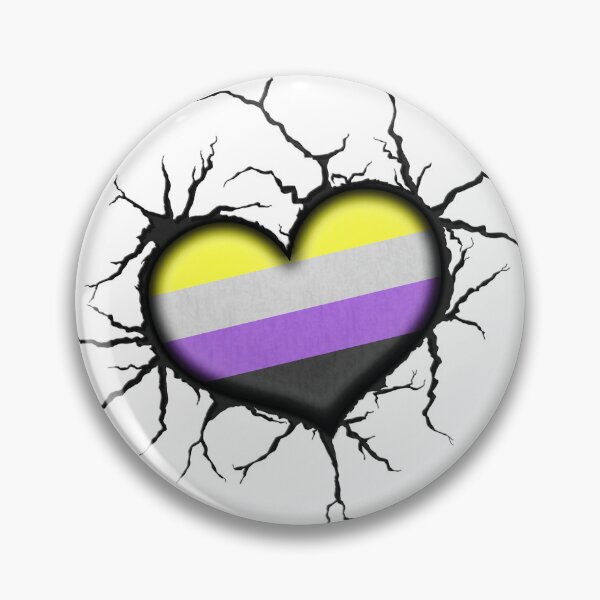 Item preview, Non-Binary Heart Thrown into Cracked surface designed and sold by LiveLoudGraphic.