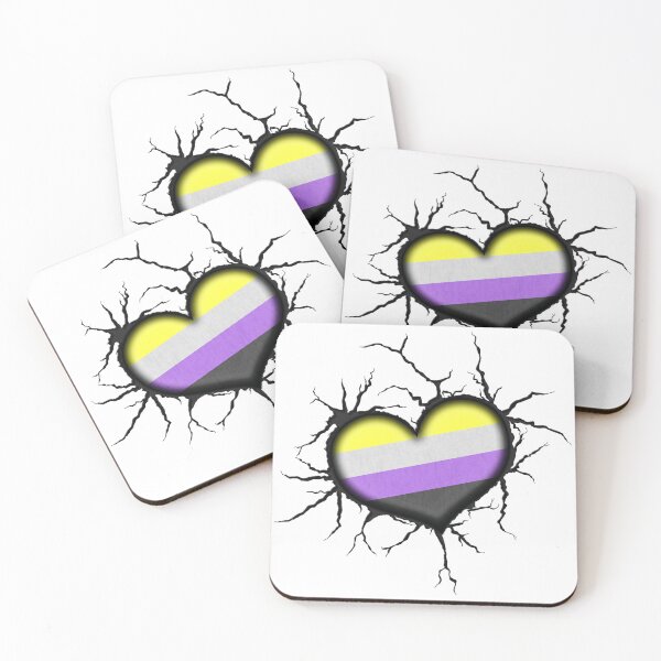 Item preview, Non-Binary Heart Thrown into Cracked surface designed and sold by LiveLoudGraphic.