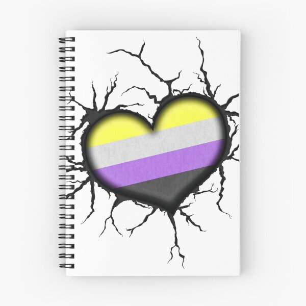 Item preview, Non-Binary Heart Thrown into Cracked surface designed and sold by LiveLoudGraphic.