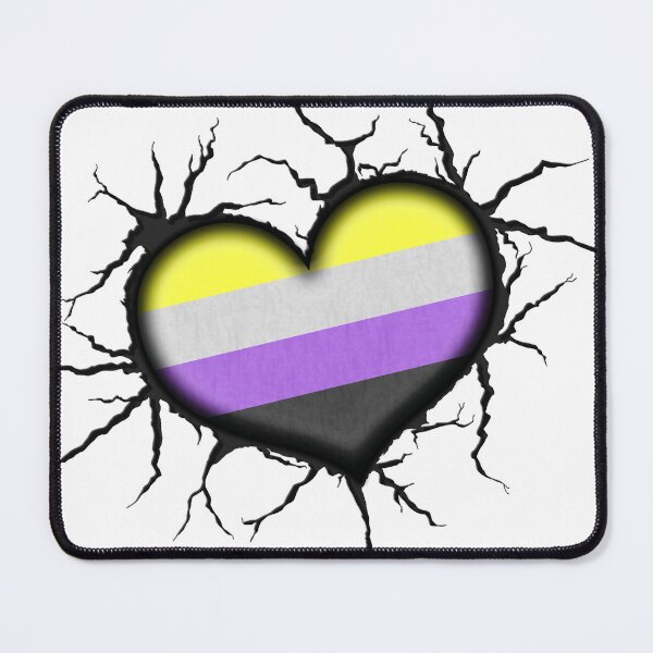 Item preview, Non-Binary Heart Thrown into Cracked surface designed and sold by LiveLoudGraphic.