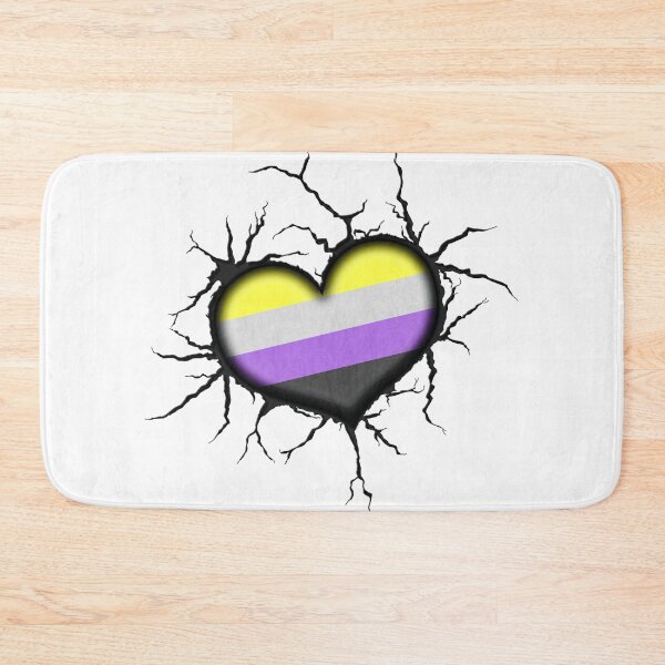 Item preview, Non-Binary Heart Thrown into Cracked surface designed and sold by LiveLoudGraphic.