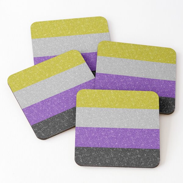 Item preview, Faux Glitter Non-Binary Pride Flag Background designed and sold by LiveLoudGraphic.