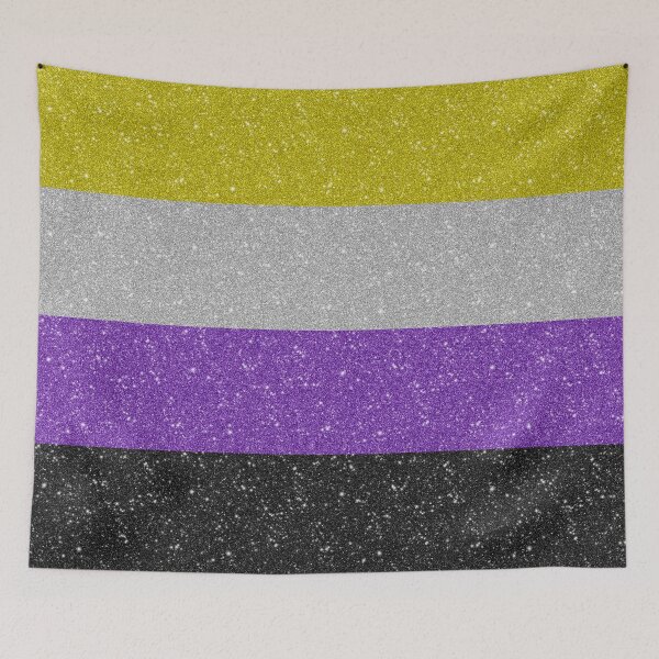 Item preview, Faux Glitter Non-Binary Pride Flag Background designed and sold by LiveLoudGraphic.