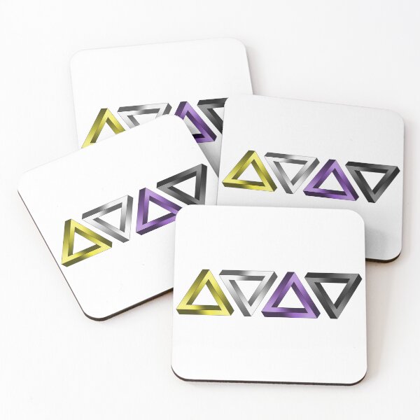 Item preview, Non-Binary Pride Flag Colored Twisted Triangles Optical Illusions designed and sold by LiveLoudGraphic.