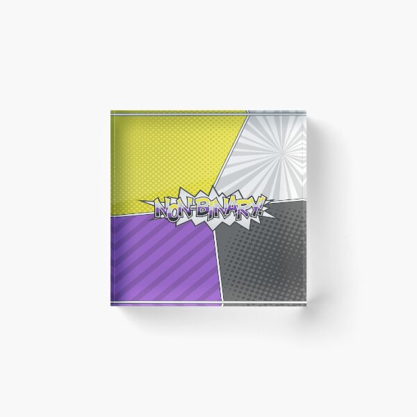 Item preview, Halftone Non-Binary Pride Typography with Flag Background designed and sold by LiveLoudGraphic.
