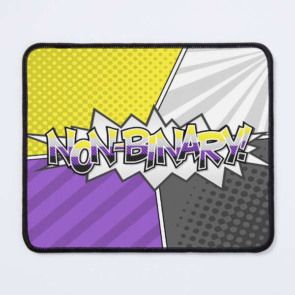 Item preview, Halftone Non-Binary Pride Typography with Flag Background designed and sold by LiveLoudGraphic.