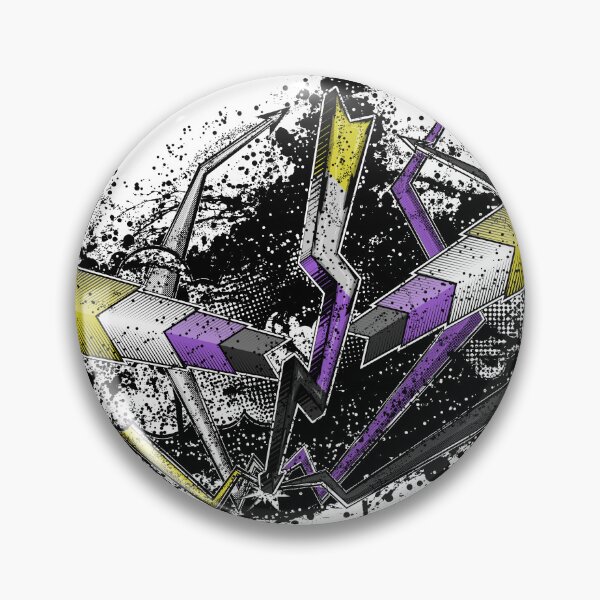 Item preview, Grunge Graffiti Non-Binary Lightning and Arrows designed and sold by LiveLoudGraphic.