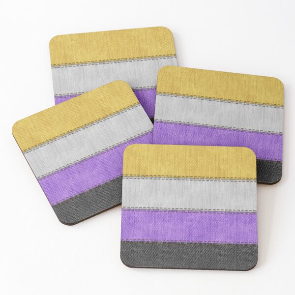 Item preview, Denim Textured Seamless Non-Binary Pride Flag Pattern designed and sold by LiveLoudGraphic.