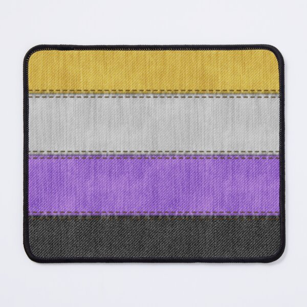 Item preview, Denim Textured Seamless Non-Binary Pride Flag Pattern designed and sold by LiveLoudGraphic.