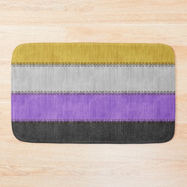 Item preview, Denim Textured Seamless Non-Binary Pride Flag Pattern designed and sold by LiveLoudGraphic.