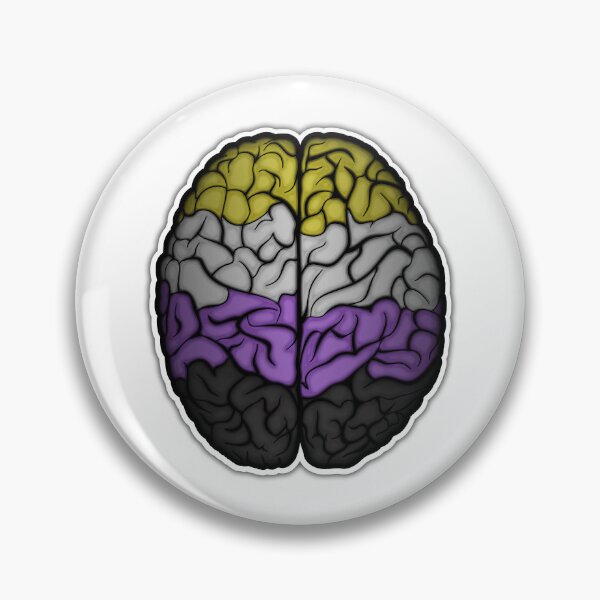 Item preview, Large Non-Binary Pride Flag Colored Brain Vector designed and sold by LiveLoudGraphic.