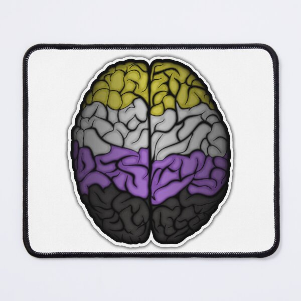 Item preview, Large Non-Binary Pride Flag Colored Brain Vector designed and sold by LiveLoudGraphic.
