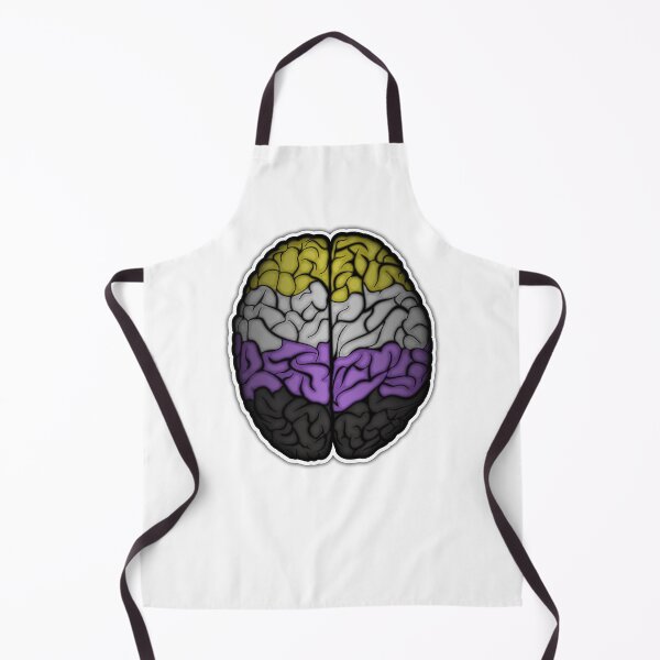 Item preview, Large Non-Binary Pride Flag Colored Brain Vector designed and sold by LiveLoudGraphic.