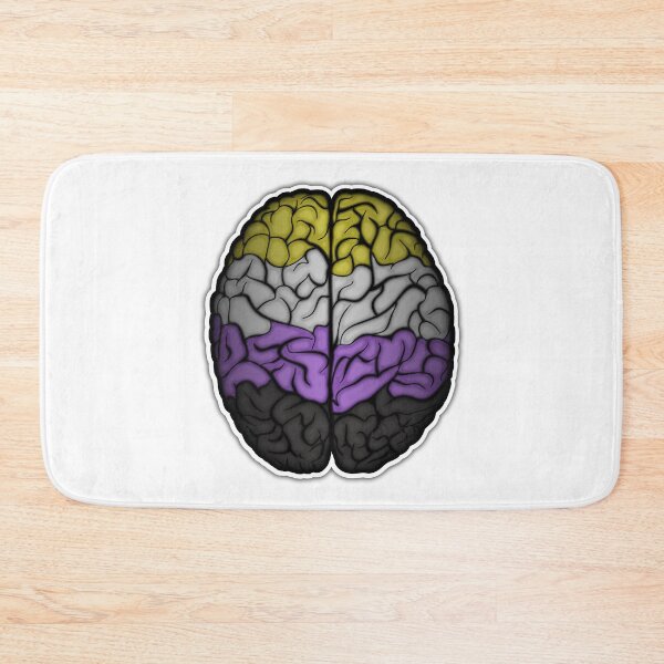 Item preview, Large Non-Binary Pride Flag Colored Brain Vector designed and sold by LiveLoudGraphic.