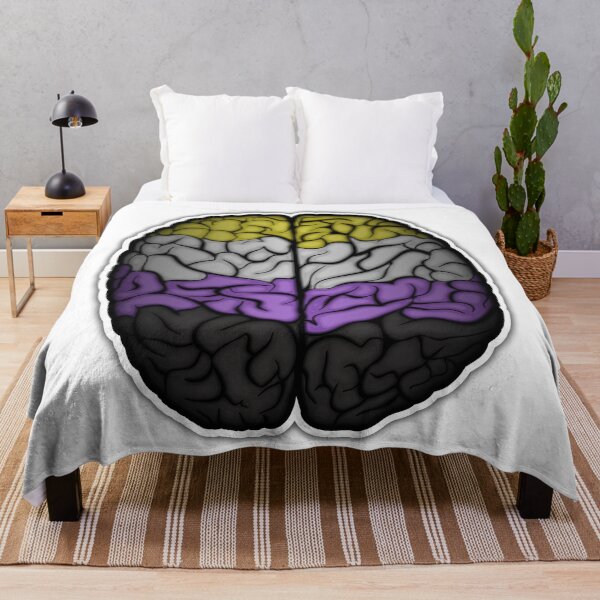 Item preview, Large Non-Binary Pride Flag Colored Brain Vector designed and sold by LiveLoudGraphic.
