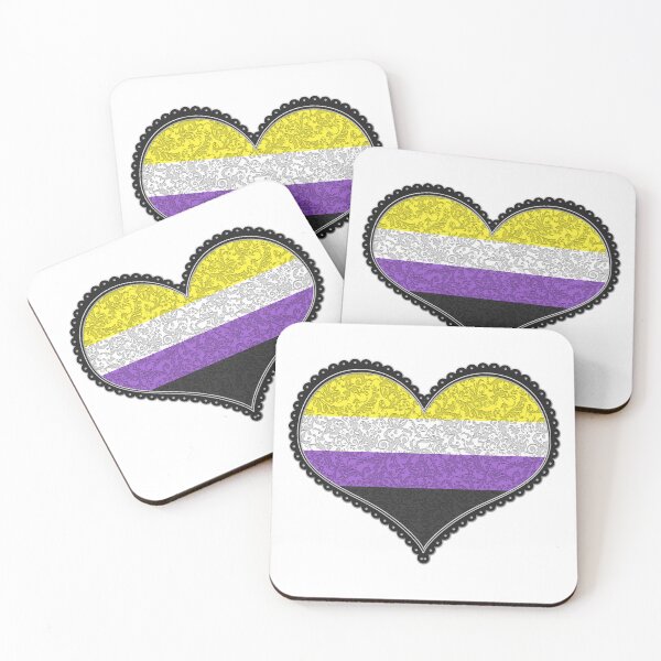 Item preview, Elegant Non-Binary Pride Decorative Heart in Pride Flag Colors designed and sold by LiveLoudGraphic.