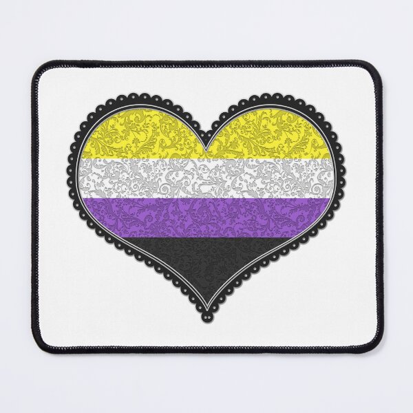 Item preview, Elegant Non-Binary Pride Decorative Heart in Pride Flag Colors designed and sold by LiveLoudGraphic.