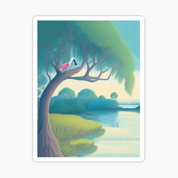 Item preview, Roseate Spoonbill on a Live Oak designed and sold by AquarinaFL.