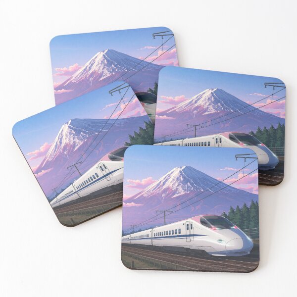 Item preview, Japan themed train and mountain designed and sold by GingaDesigns.