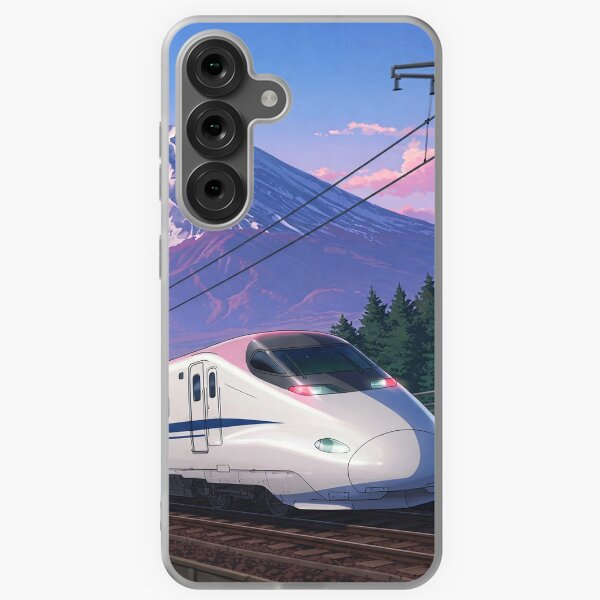 Vista previa del artículo con la obra «Tren y montaña con temática japonesa», diseñado y vendido por GingaDesigns.