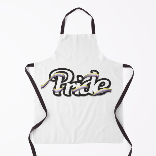 Item preview, Non-Binary pride flag colored ribbon wrapped around the letters of the word PRIDE designed and sold by LiveLoudGraphic.