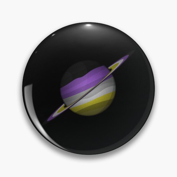 Item preview, Planet and Rings in Non-Binary Pride Flag Colors designed and sold by LiveLoudGraphic.