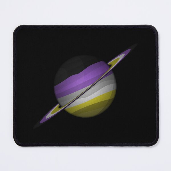 Item preview, Planet and Rings in Non-Binary Pride Flag Colors designed and sold by LiveLoudGraphic.