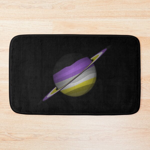 Item preview, Planet and Rings in Non-Binary Pride Flag Colors designed and sold by LiveLoudGraphic.