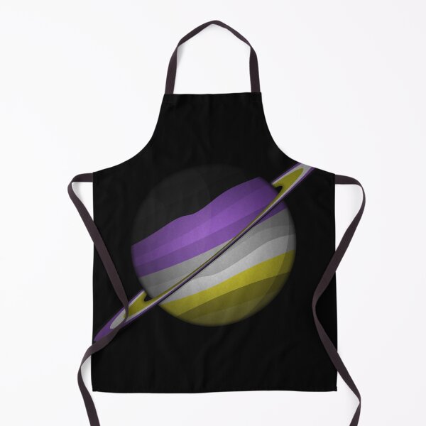 Item preview, Planet and Rings in Non-Binary Pride Flag Colors designed and sold by LiveLoudGraphic.