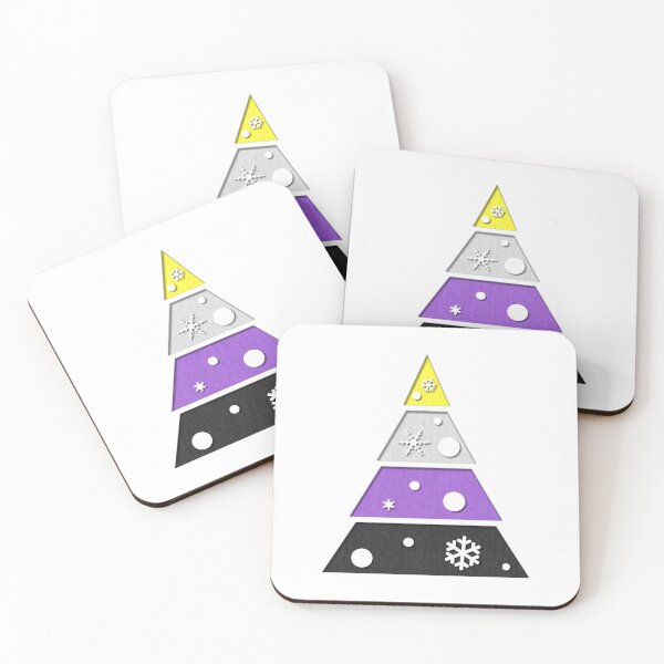 Item preview, Minimalist Christmas Tree in Non-Binary Pride Flag Colors designed and sold by LiveLoudGraphic.