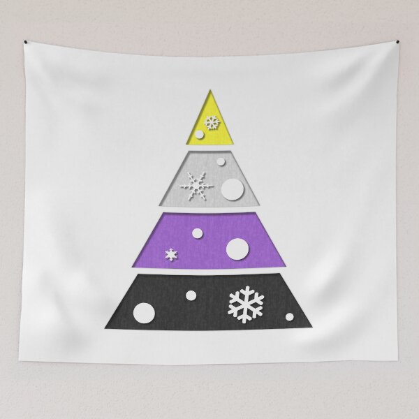 Item preview, Minimalist Christmas Tree in Non-Binary Pride Flag Colors designed and sold by LiveLoudGraphic.