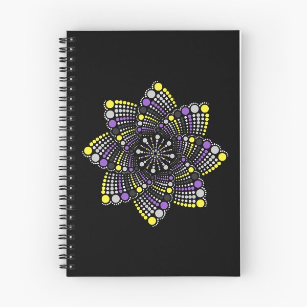 Item preview, Geometric Mandala Dot Art Non-Binary Pride Pattern designed and sold by LiveLoudGraphic.