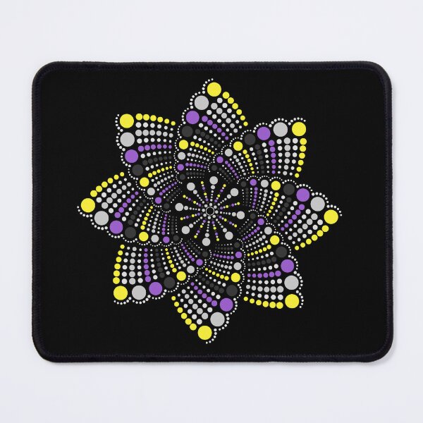 Item preview, Geometric Mandala Dot Art Non-Binary Pride Pattern designed and sold by LiveLoudGraphic.