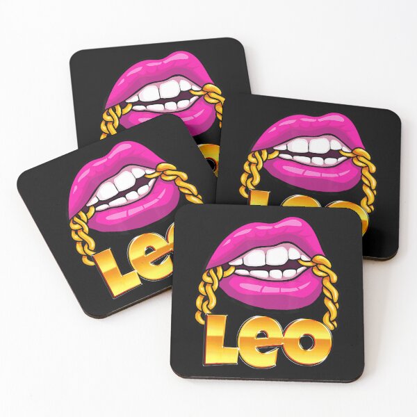 Item preview, Juicy Lips Pink Gold Chain Leo Zodiac Sign designed and sold by Black Queens.