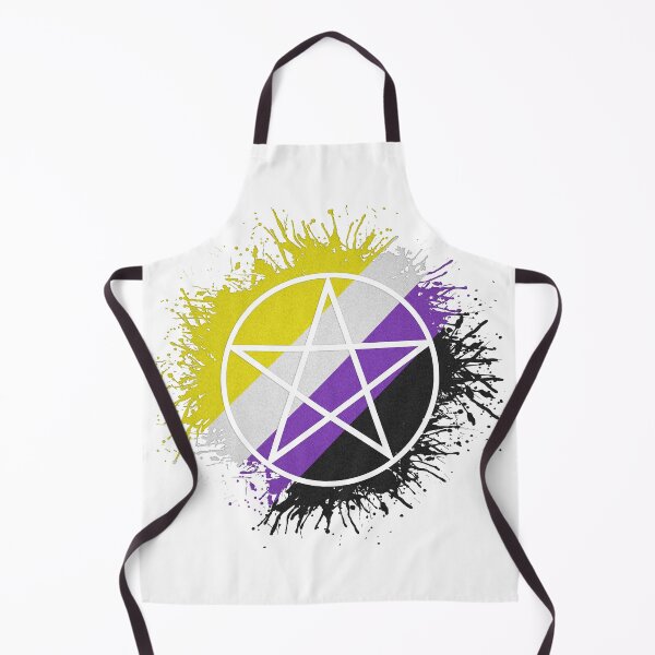 Item preview, Paint Splatter Non-Binary Pride Flag Pentacle Symbol designed and sold by LiveLoudGraphic.