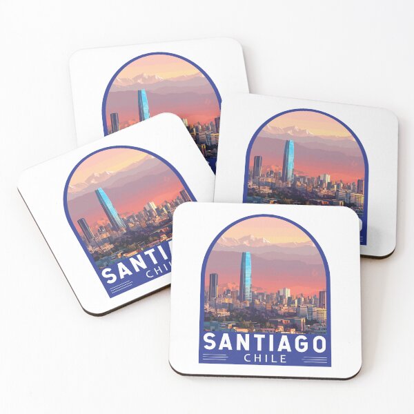 Artikelvorschau, Santiago Chile Reisekunst-Emblem entworfen und verkauft von KrisSidDesigns.