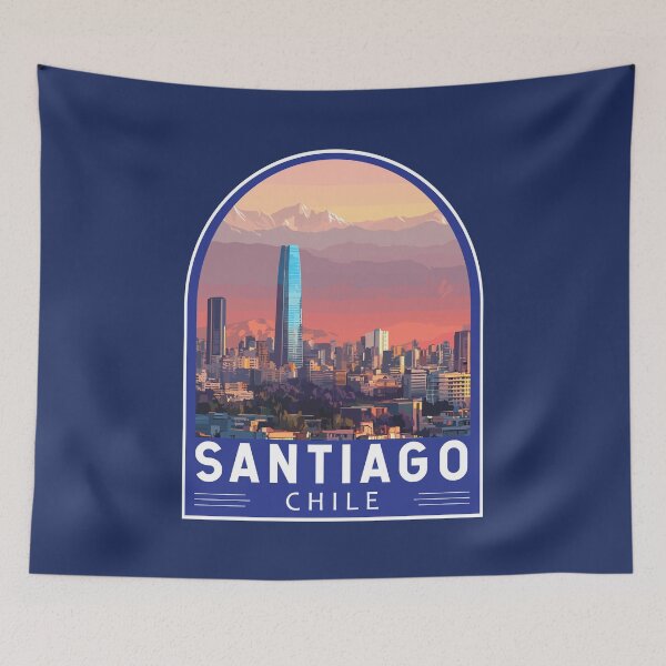 Item preview, Santiago Chile Travel Art Emblem designed and sold by KrisSidDesigns.