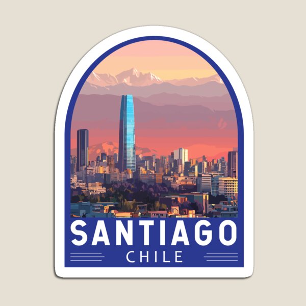 Artikel-Vorschau von Santiago Chile Reisekunst-Emblem, designt und verkauft von KrisSidDesigns.