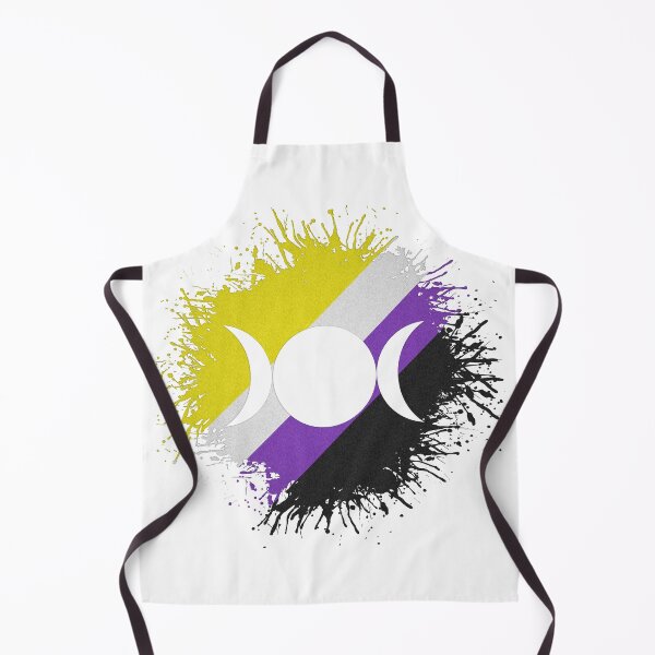 Item preview, Paint Splatter Non-Binary Pride Flag Triple Goddess Moon Symbol designed and sold by LiveLoudGraphic.