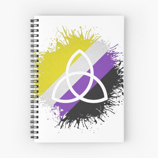 Item preview, Paint Splatter Non-Binary Pride Flag Triquetra Symbol designed and sold by LiveLoudGraphic.