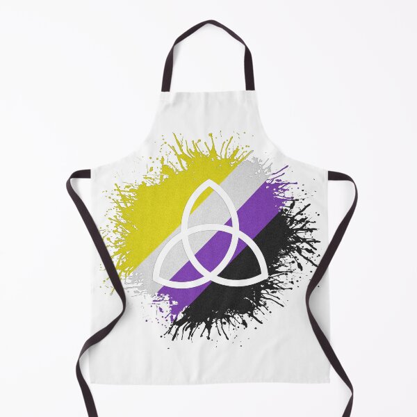 Item preview, Paint Splatter Non-Binary Pride Flag Triquetra Symbol designed and sold by LiveLoudGraphic.