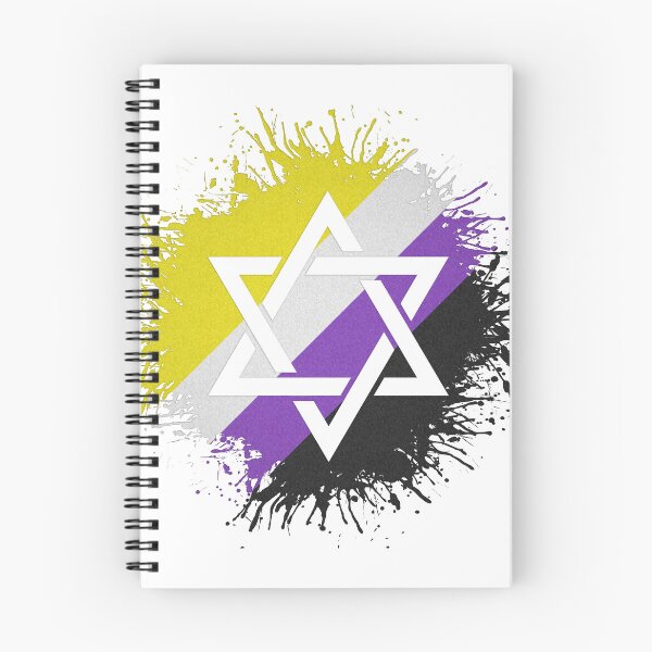 Item preview, Paint Splatter Non-Binary Pride Flag Star of David Symbol designed and sold by LiveLoudGraphic.