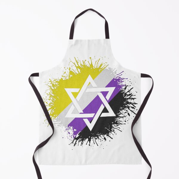 Item preview, Paint Splatter Non-Binary Pride Flag Star of David Symbol designed and sold by LiveLoudGraphic.