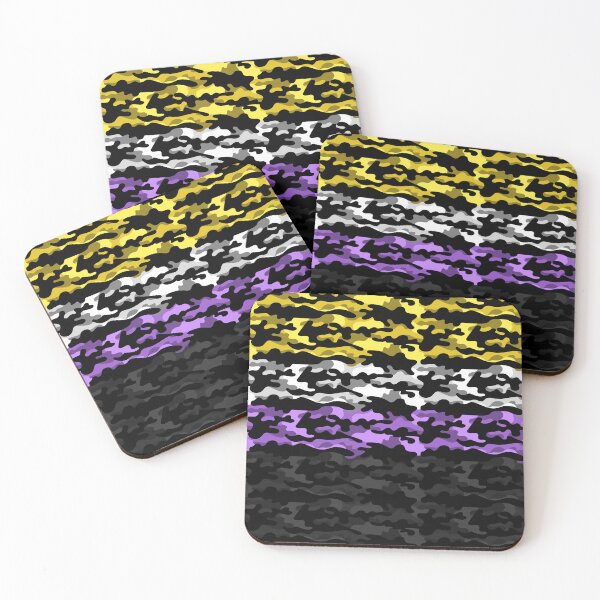 Item preview, Seamless Repeating Camouflage Textured Non-Binary Pride Flag Pattern designed and sold by LiveLoudGraphic.