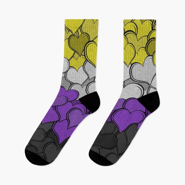 Item preview, Overlapping Hearts in Non-Binary Pride Flag Colors designed and sold by LiveLoudGraphic.