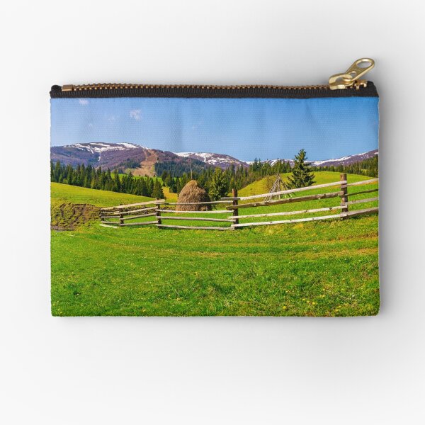 panorama of mountainous rural area Zipper Pouch