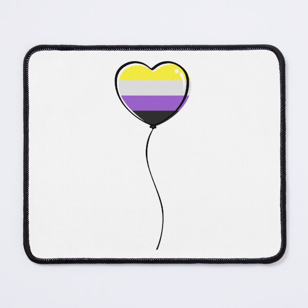 Item preview, Non Binary Pride Minimalist Heart Balloon designed and sold by LiveLoudGraphic.