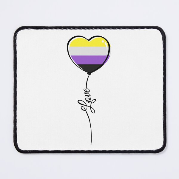 Item preview, Non Binary Pride Minimalist Heart Balloon with Love designed and sold by LiveLoudGraphic.