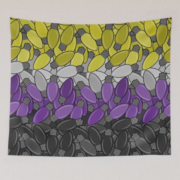 Item preview, Overlapping Christmas Lights in Non-Binary Pride Flag Colors designed and sold by LiveLoudGraphic.