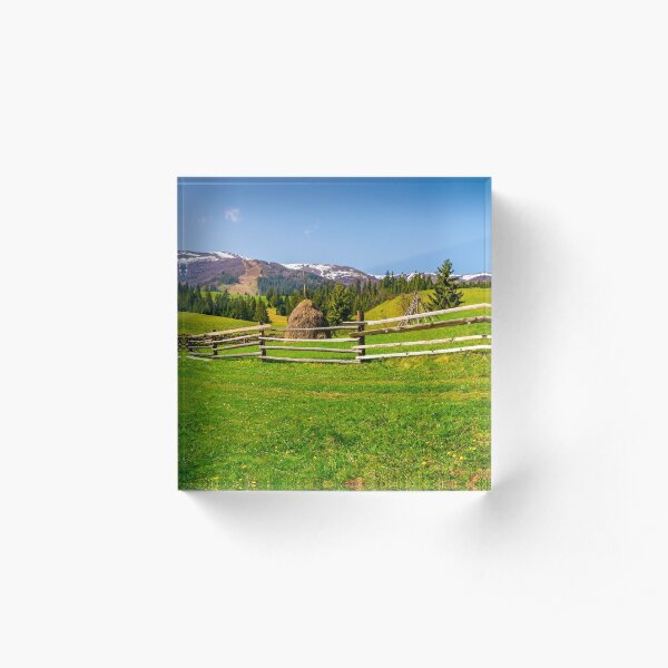 panorama of mountainous rural area Acrylic Block